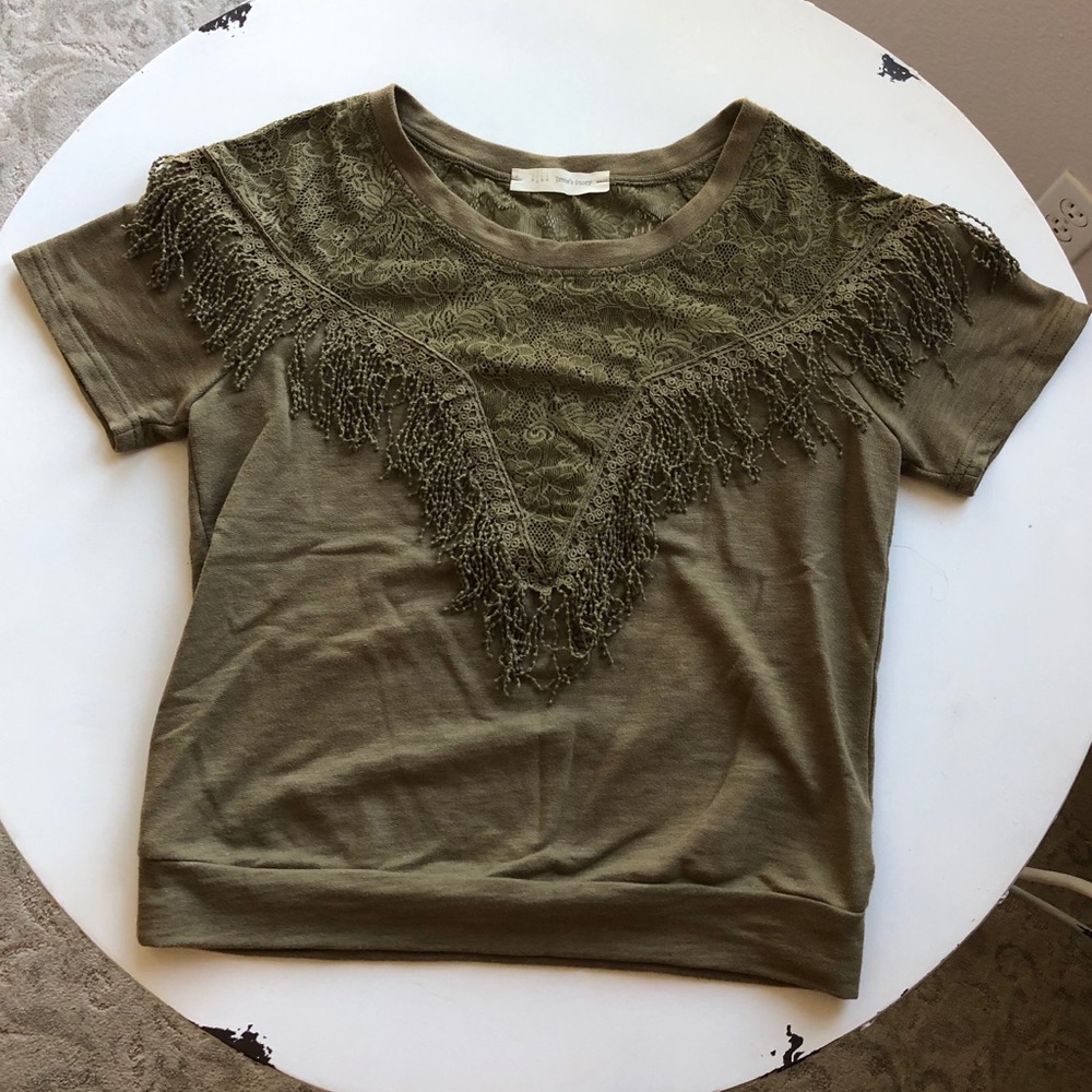 Irene’s Story Army Green T-Shirt Blouse